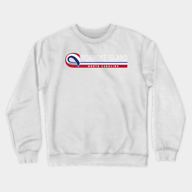 Roanoke Island, NC Summertime Vacationing State Flag Colors Crewneck Sweatshirt by Contentarama